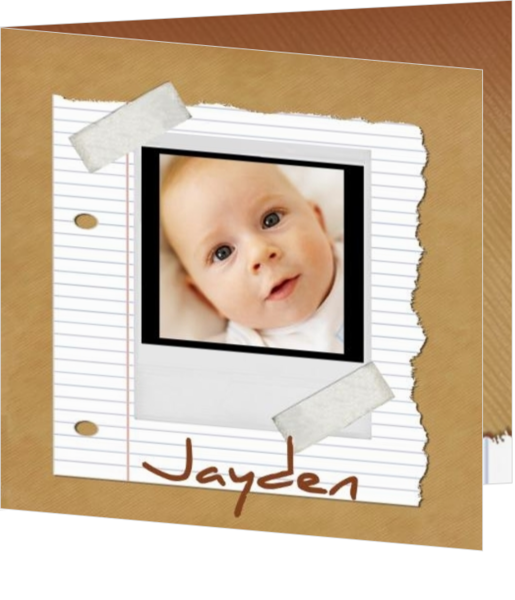 Geboortekaartje met eigen foto, wel zo uniek! - geboortekaartje own picture in polaroid