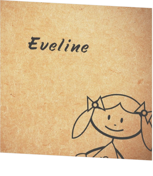 Cartoon en getekende geboortekaartjes ontwerpen - stoer geboortekaartje meisje op karton mak1605205