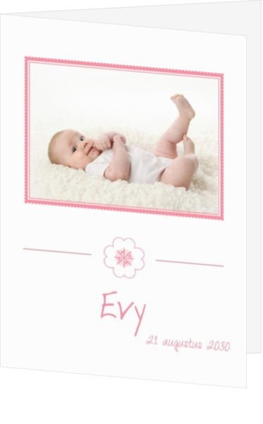 Geboortekaartje met eigen foto, wel zo uniek! - hip geboortekaartje met fotolijstje en eigen foto mak16070505, rh