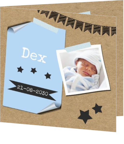 Geboortekaartje voor een zoon of jongen - geboortekaartje mak16081004