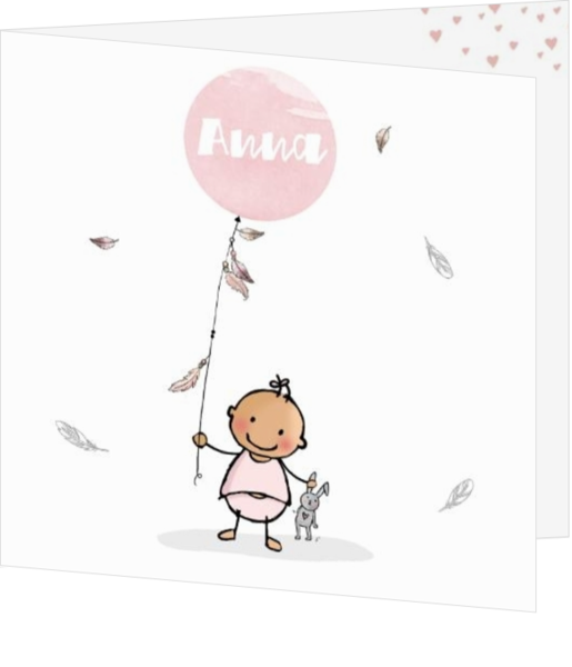Geboortekaartje meisje met ballon