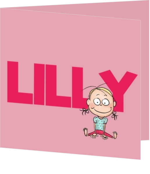 Geboortekaartje Lilly roze
