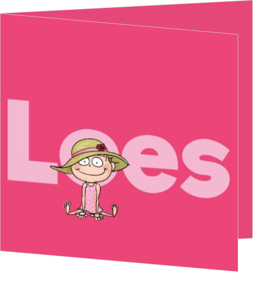 Geboortekaartje Loes roze