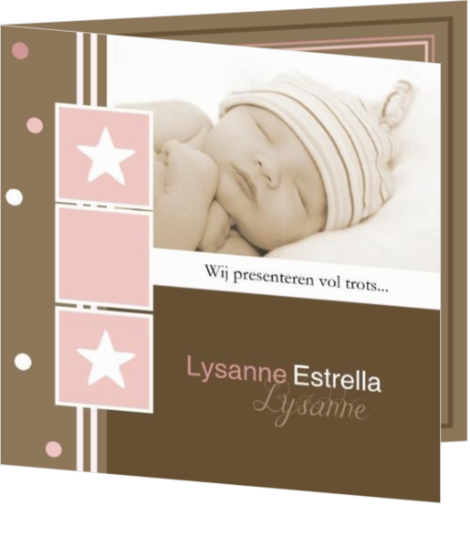 Geboortekaartje voor een dochter of meisje - geboortekaartje LC225