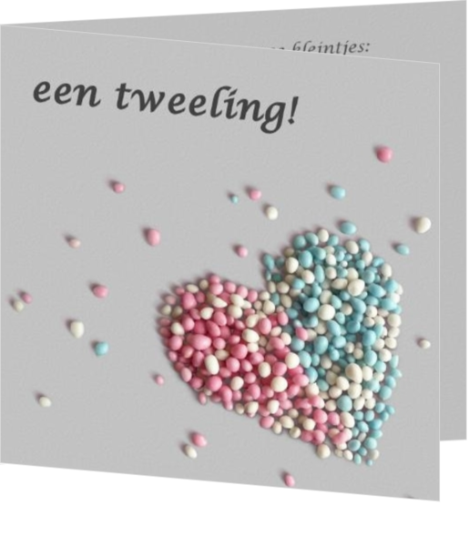 Wonderbaar Hart in muisjes roze blauw 2, vk | Geboortepost.nl DK-92