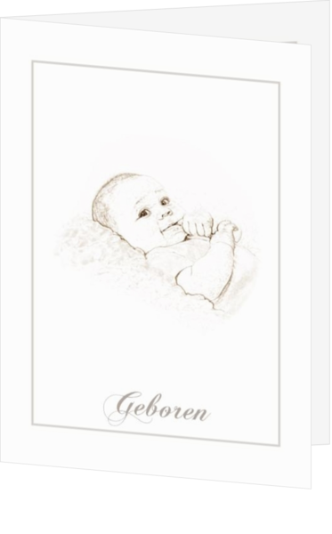 Geboortekaartjes met een klassieke stijl en uitstraling - klassiek geboortekaartje 01, rh