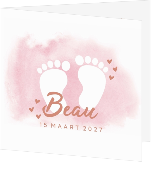 Handjes en voetjes als geboortekaartjes ontwerp - geboortekaartje LCM694-M