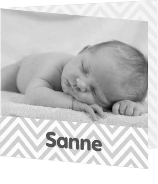 Geboortekaartje voor een zoon of jongen - Geboortekaartje grijs motief met foto