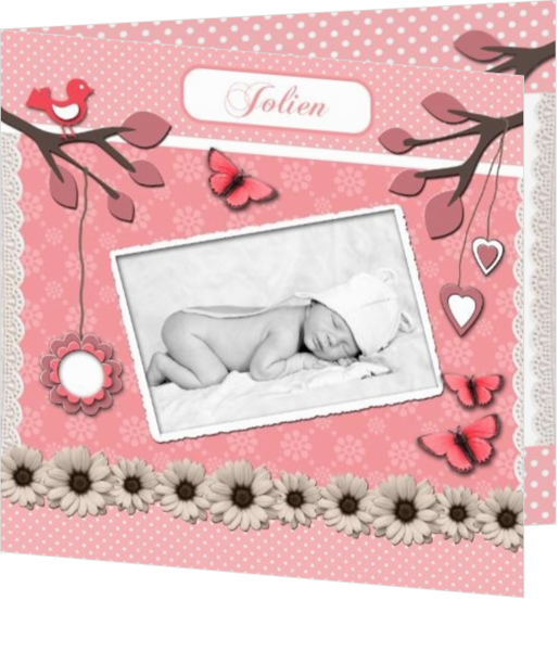 Geboortekaartje met eigen foto, wel zo uniek! - geboortekaartje HRG017
