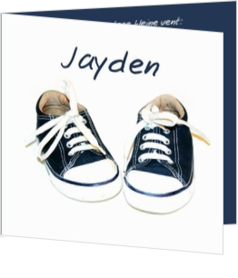 Geboortekaartje voor een zoon of jongen - geboortekaartje small shoes in blue