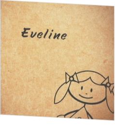 Cartoon en getekende geboortekaartjes ontwerpen - stoer geboortekaartje meisje op karton mak1605205