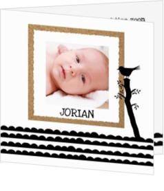 Geboortekaartje met eigen foto, wel zo uniek! - hip geboortekaartje met wolkenrij en eigen foto jb17013001, vk