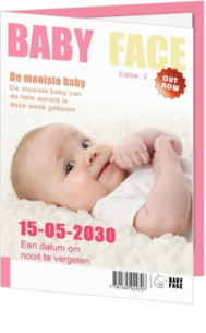 Geboortekaartje met eigen foto, wel zo uniek! - geboortekaartje tijdschrift opp17022204, rh