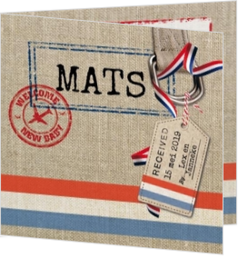 Stoer geboortekaartje ontwerpen - geboortekaartje Kaart met de opdruk van een Nederlandse postzak