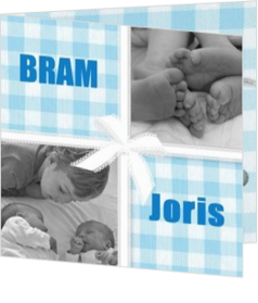 Geboortekaartjes voor een tweeling geboorte - geboortekaartje SUS015