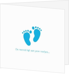 Geboortekaartje voor een zoon of jongen - lief geboortekaartje voetjes jongen, vk