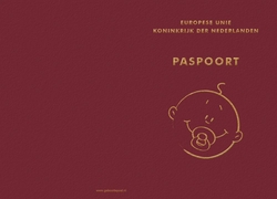 Geboortekaartje paspoort meisje Achterkant/Voorkant