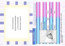 Geboortekaartje paspoort meisje Binnenkant